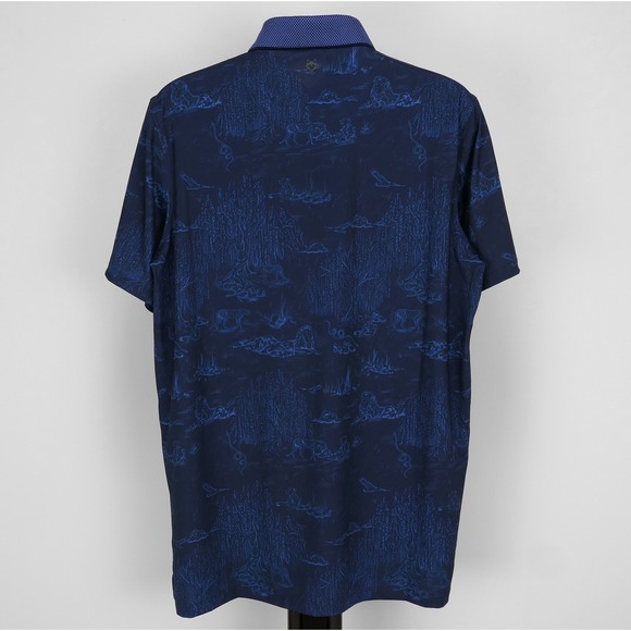 Greyson Mens M Polo Shirt Lion Pride Graphic Animal Print Golf Luxury NWT Willow - Picture 3 of 14